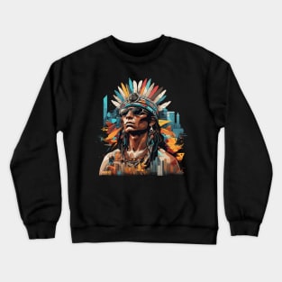 Urban Nahuatl Essence - Mēxihcah Pride High Contrast Streetwear Crewneck Sweatshirt